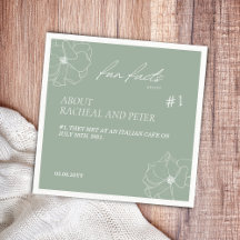 Sage Green Script Floral Fun Fakten Hochzeit