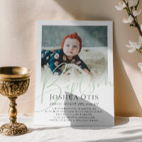 Sage Green Script Foto Taufe