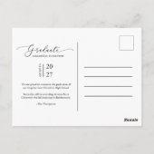 Sage Green Script Graduate Announcement Foto Postkarte (Rückseite)