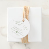 Sage Green Script Kalligraphie Danke Hochzeit Geschenkanhänger (Beispiel)