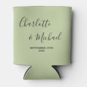 Sage Green Script Minimalist Wedding Dosenkühler (Vorderseite)