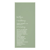 Sage Green Script Minimalistisches Hochzeitsprogra Werbekarte (Vorne)