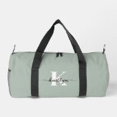 Sage Green Script Monogram Duffle Bag (Rückseite)
