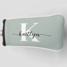 Sage Green Script Monogram Golf Headcover