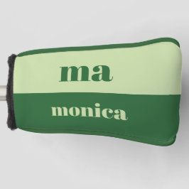 Sage green script monogram initial  golf headcover