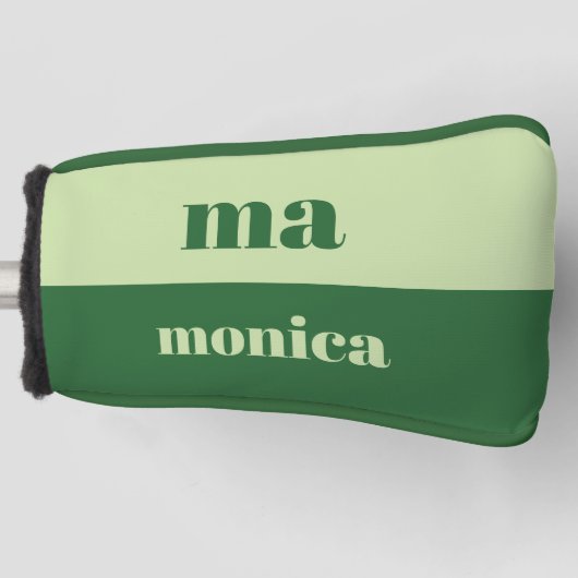 Sage green script monogram initial  golf headcover (Vorderseite)