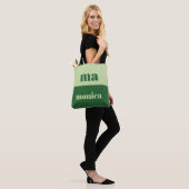 Sage green script monogram initial Tote Tasche (Am Model)