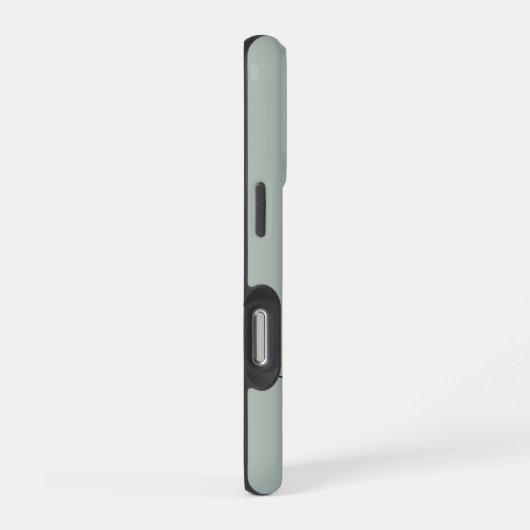 Sage Green Script Monogram iPhone Hülle (Rechte Seite)