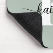 Sage Green Script Monogram Mousepad (Ecke)