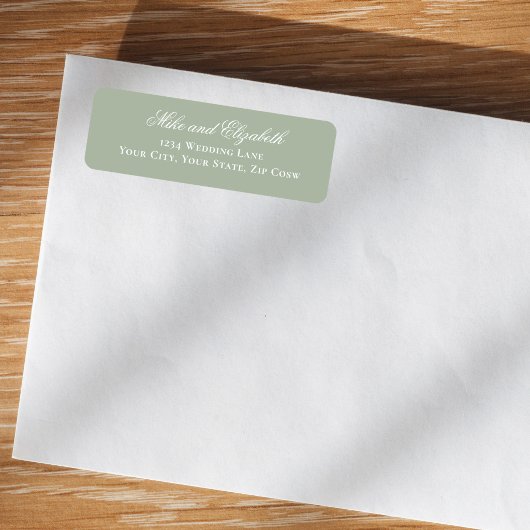 Sage Green Script Names Wedding Address