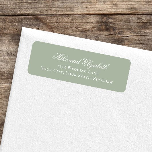 Sage Green Script Names Wedding Address