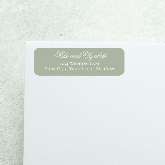 Sage Green Script Names Wedding Address