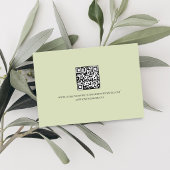 Sage Green Script QR Code Wedding RSVP Card Karte