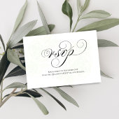 Sage Green Script QR Code Wedding RSVP Card Karte