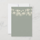 Sage Green Script String Lights Hochzeit RSVP Karte (Rückseite)