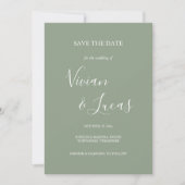Sage Green Script Wedding Save the Date (Vorderseite)