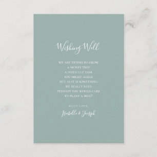 Sage Green Script Wedding Wishing Well Card Begleitkarte