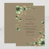 Sage Green Serene Harvest Wedding Einladung (Vorne/Hinten)