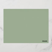 Sage Green Shimmer Folie Hochzeit RSVP Postkarte (Rückseite)