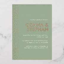 Sage Green Shimmer Hochzeitskarte