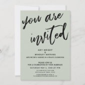 Sage Green Sie sind eingeladen Post-Hochzeit Empfa Einladung (Vorderseite)
