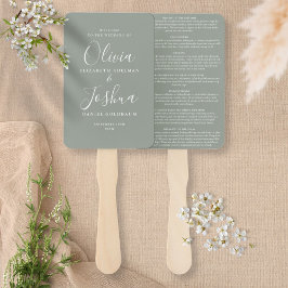Sage Green Signature Script jüdische Hochzeit Fächer