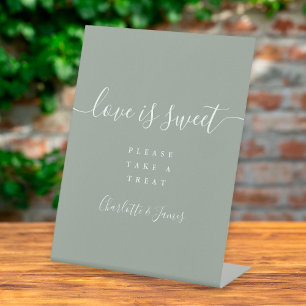 Sage Green Signature Script-Liebe ist süß Sockelschild