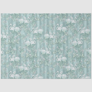 Sage Green Silk Drapes & Flamingos Blume Seidenpapier