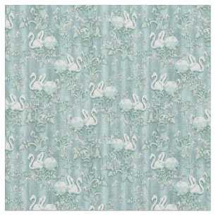 Sage Green Silk Drapes - Flamingos Stoff
