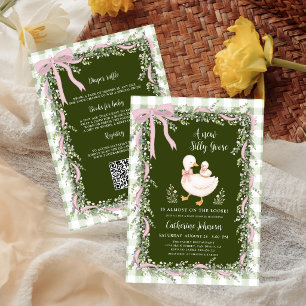 Sage Green Silly Goose Alles-in-Einem-Baby-Party Einladung