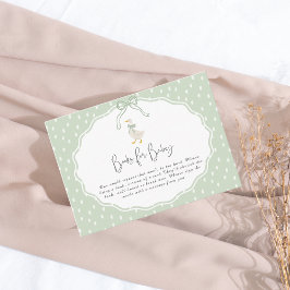 Sage Green Silly Goose Coquette Baby Shower Begleitkarte