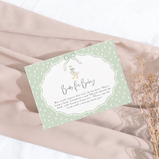 Sage Green Silly Goose Coquette Baby Shower Begleitkarte