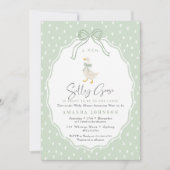 Sage Green Silly Goose Coquette Baby Shower Einladung (Vorderseite)