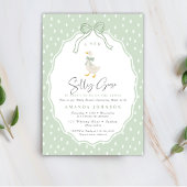 Sage Green Silly Goose Coquette Baby Shower Einladung