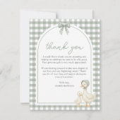 Sage Green Silly Goose Storybook Baby Shower Dankeskarte (Vorderseite)