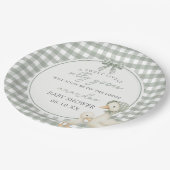 Sage Green Silly Goose Storybook Baby Shower Pappteller (Schrägansicht)