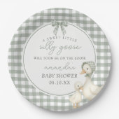 Sage Green Silly Goose Storybook Baby Shower Pappteller (Vorderseite)