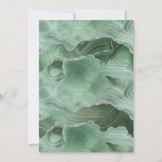 Sage Green Silver Agate Graduation Party Einladung (Rückseite)