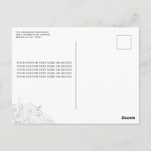 Sage Green Silver Dress Mis Quince Quinceañera Postkarte (Rückseite)