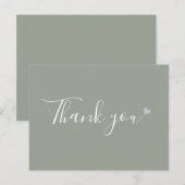 Sage Green Silver Heft Script Business Vielen Dank Postkarte (Vorne/Hinten)