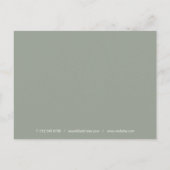 Sage Green Silver Heft Script Business Vielen Dank Postkarte (Rückseite)
