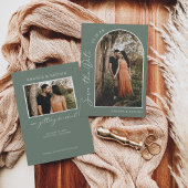 Sage Green Simple Arch Foto Hochzeit Save The Date