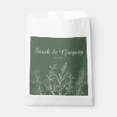 Sage Green Simple Boho Floral Geschenktütchen (Vorderseite)