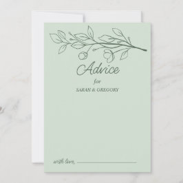 Sage Green Simple Boho Floral Wedding Advice Einladung