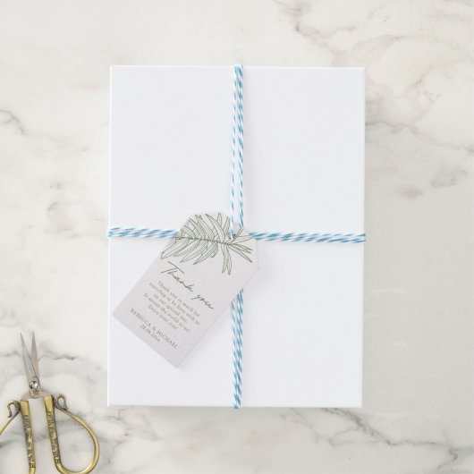 Sage Green Simple Botanical Geschenkanhänger (Mit Garn)