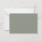 Sage Green Simple Budget Wedding RSVP Card Mitteilungskarte (Rückseite)