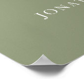 Sage Green Simple Calligraphy Probe Dinner Poster (Ecke)