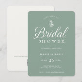 Sage Green Simple Chic Bridal Shower Invitation Save The Date (Vorne/Hinten)