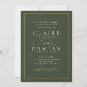 Sage Green Simple Elegance Romantische Script Hoch Einladung (Vorderseite)