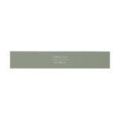 Sage Green Simple Elegant Wedding Names Einladungsbanderole (Flach)